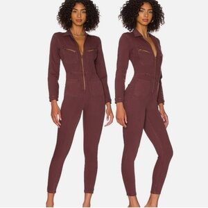 Free People Burgundy Jumpsuit